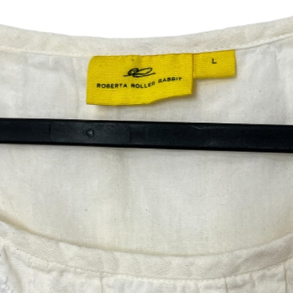 Roberta roller rabbit Women’s white tunic top size L - Picture 4 of 7